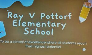 Ray V. Pottorf Elementary School welcome sign