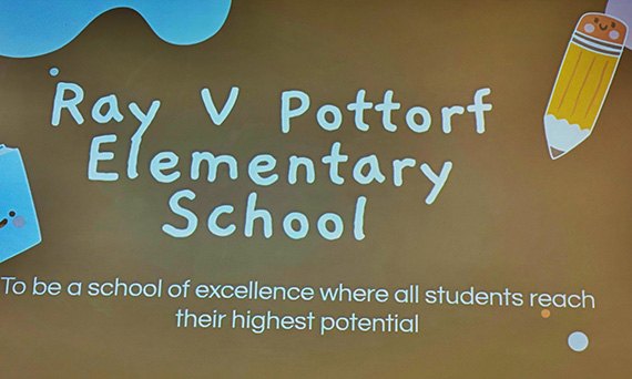 Ray V. Pottorf Elementary School welcome sign