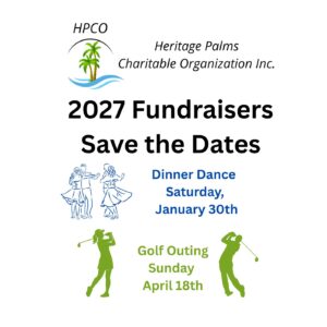 HPCO 2027 fundraisers flyer listing the dinner dance and golf outing