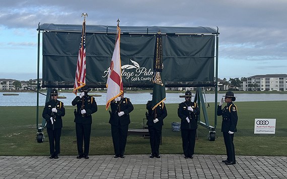 Lee County Sheriff's Office honor guard at last year's HPVA golf tournament