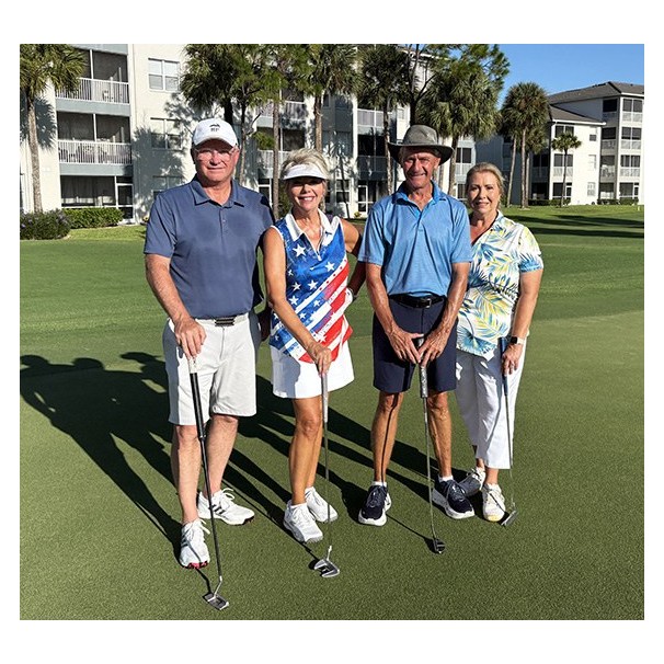 Tod Widholm, Karen Cunningham and Ken and Mary Williams at the Labor Day Scramble
