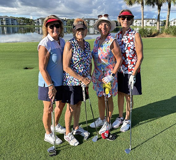 Jeannie Andrew-Brennan, Barb Barlow, Jamie Unger and Melanie Roetting at the Scramble