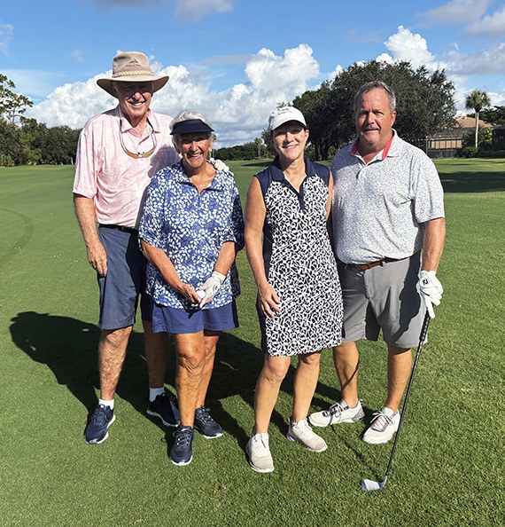 Dan and Kathy Damiano with Leslie and Jeff Williams on the fairway