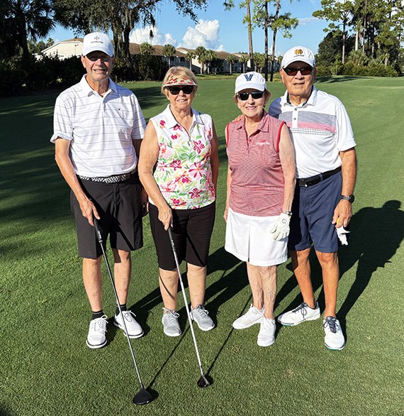 Michael and Denise Canestrano with Mary Ann and George Caccoma on the green