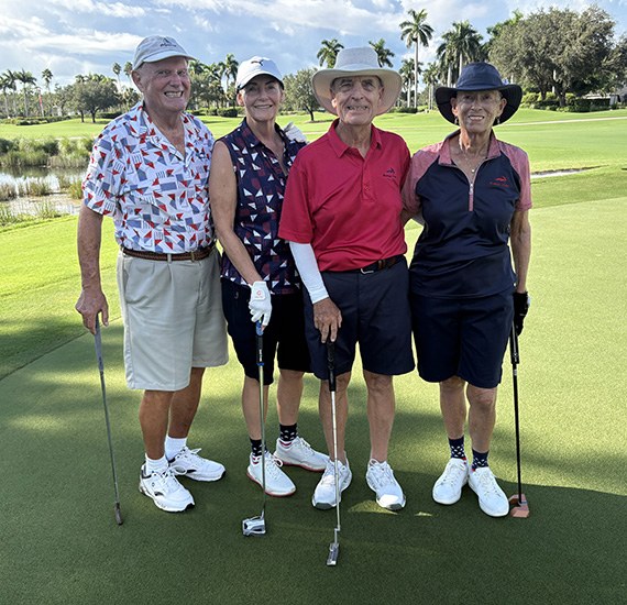 Roger and Donna Lussier with Stu and Susie Draper on the course