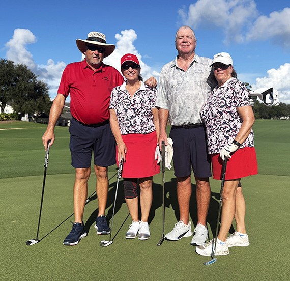 Allyn Leake, Cathy O'Shia and Brian and Norene McFadden on the course