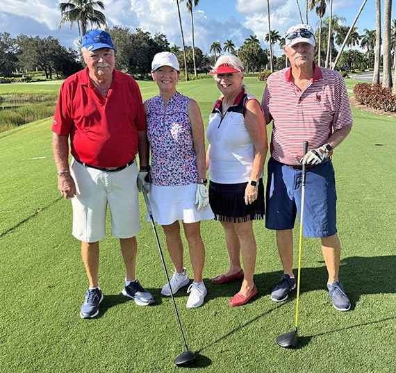 John Residori, Peggi Erickson and Holly and Scott Osler on the course