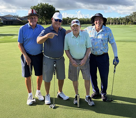 Al Kaminski, Frank Burke, Fred Waldenfels and Don Hughes on the green
