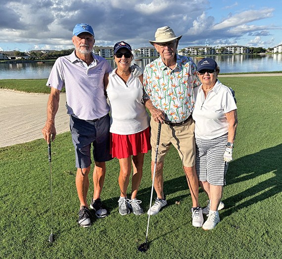 Gary Frandy, Jeanine Petsche, Dick Keller and Diane Milano beside the bunker