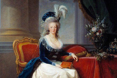 Portrait of Queen Marie Antoinette seated in a silk gown