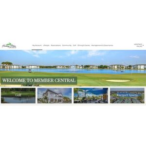 New Heritage Palms website home page with Member Central navigation