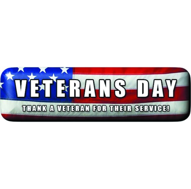 Veterans Day banner – Thank a veteran for their service